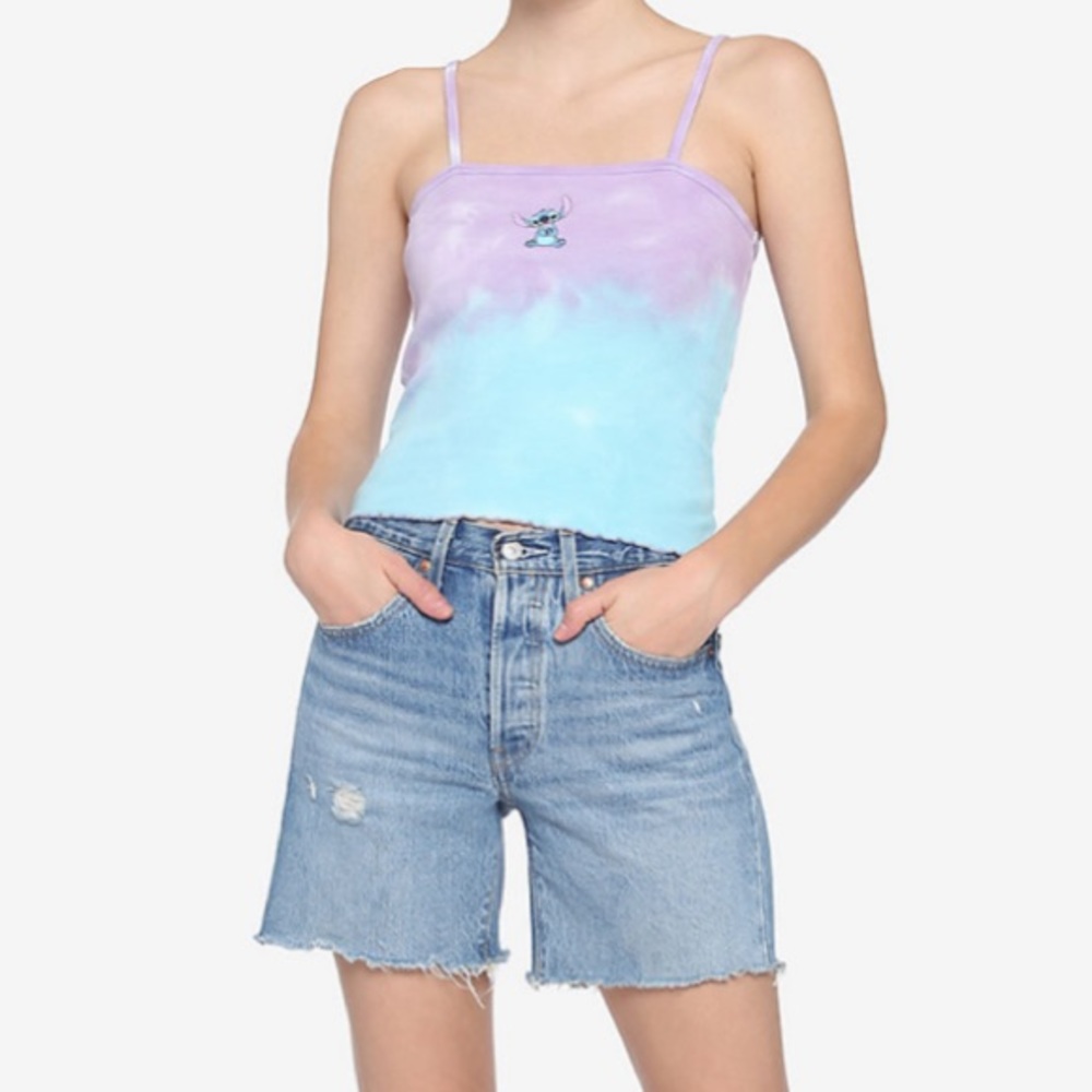 Disney Lilo & Stitch Tie-Dye‎ Girls Ribbed Strappy Tank Top Hot Topic